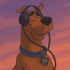 Scooby-Doo wearing headphones and generally vibin